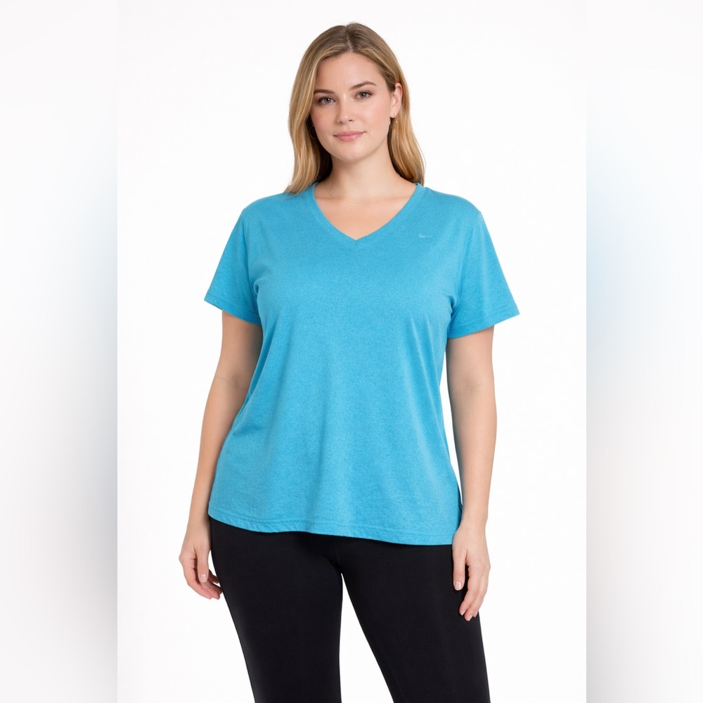 Nike Dri-FIT V-Neck Athletic Tee‎ Turquoise Women’s Size M